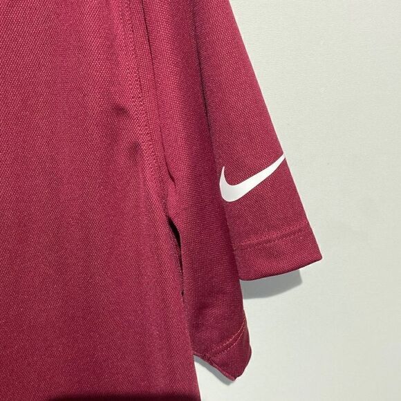 Nike Dri-Fit Men's Short Sleeve Red Golf Polo Shirt Size M - Picture 4 of 9